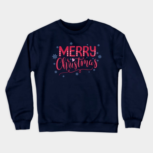 Merry Christmas Hand Lettering Crewneck Sweatshirt by CalliLetters